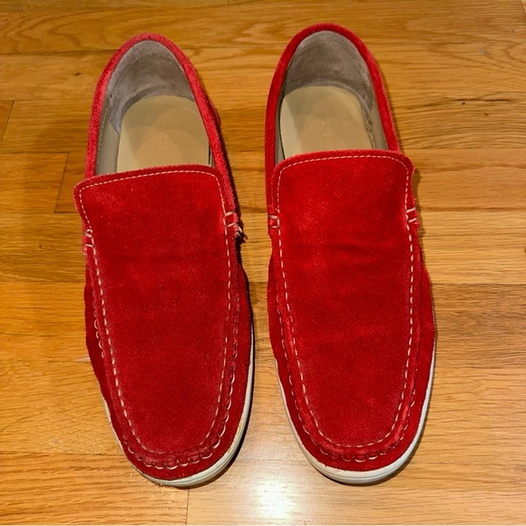 Prada suede loafers men (red). Size 42. Look New - Picture 1 of 6